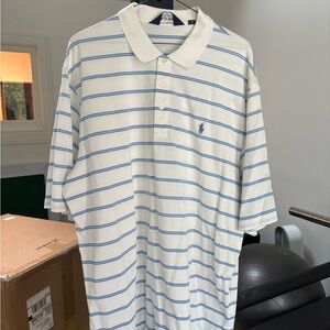 Polo by Ralph Lauren White and Blue Striped Polo Shirt